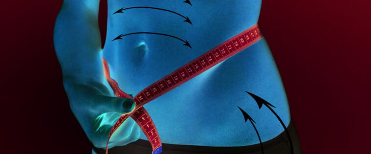 reduction of subcutaneous fat from the abdomen and flanks due to weight loss in a week